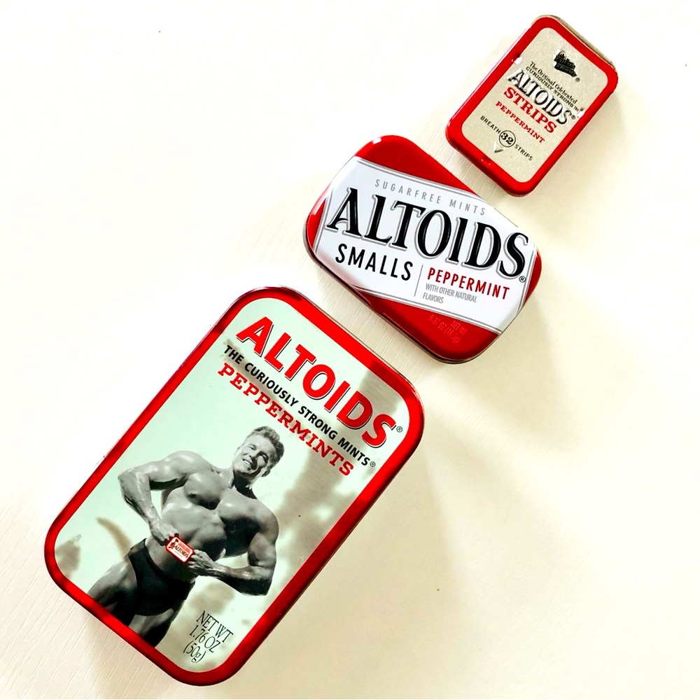 VTG set 3 Vintage 2002 Altoids Strong Man Limited Edition Tin Peppermints - Picture 4 of 10